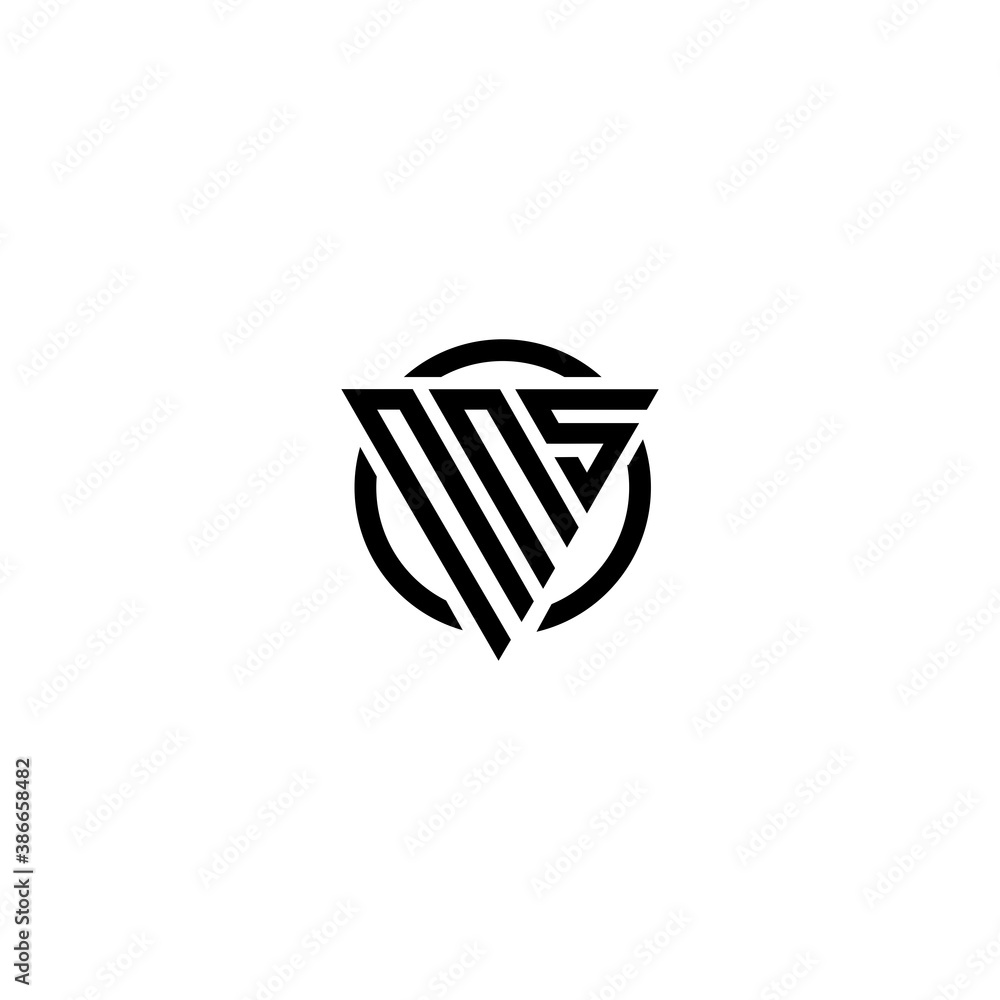 Initial letter NNS triangle monogram clean modern simple logo Initial letter NNS triangle monogram clean modern simple logo