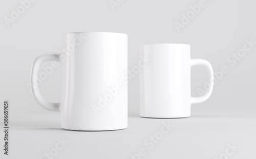 White Coffee Mug Cup Mockup 3D Illustration 