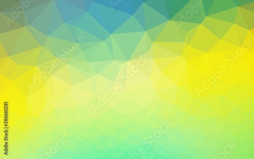 Dark Blue  Yellow vector shining triangular template.