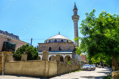 Mosque of Mufti Jami in Feodosia, Crimea. It is the oldest Muslim building in the city, dating back to 1637. It is made in the traditional Ottoman style