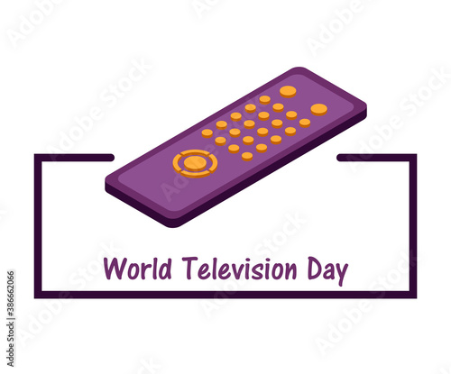 World Television Day, November 21. The image is an isometric of the remote control. Perfect for banners, postcards, and flyers. EPS10