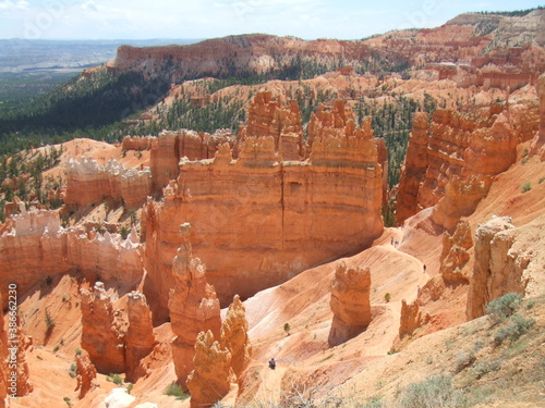 Stunning Bryce Canyon  Utah  USA. Spectacular bright orange rock formations  created by natural erosion.