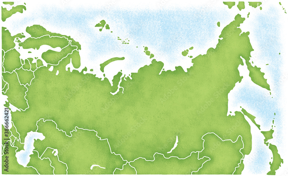 Obraz premium ロシアとその周辺の地図