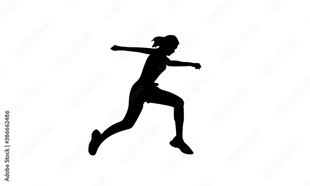 Running Woman Silhouette Running Woman Silhouette