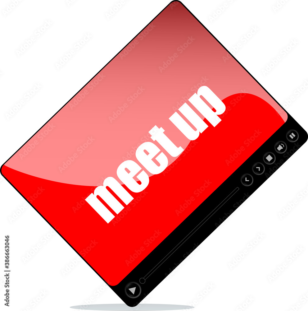 Video player for web with meet up words Video player for web with meet up words