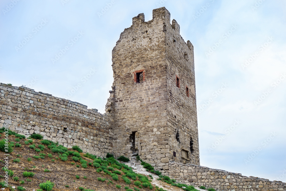 Medieval tower of Genoese fortress, Feodosia, Crimea. This one is one of most recognizable symbols of city, as it seen from everywhere