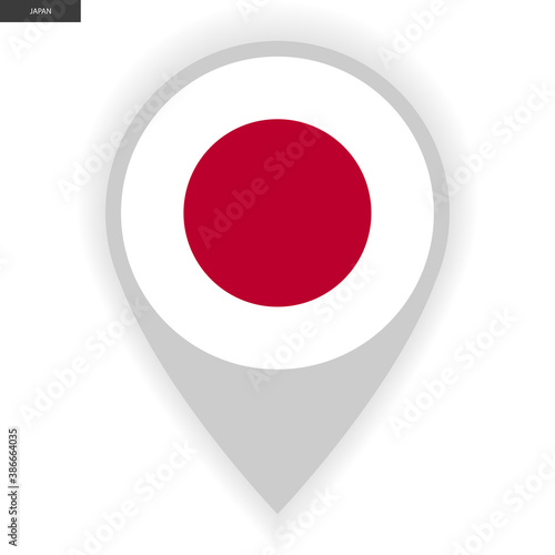 Free Download Japan marker icon with shadow on white background. Japan pin icon isolated on white background. - GFXLoad