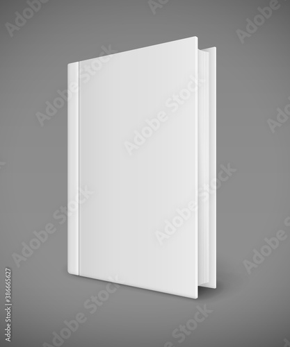 White book template with blank cover. Illustration.