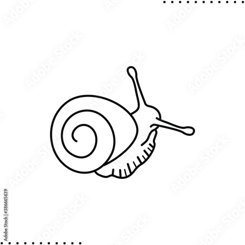 a snail vector icon in outline