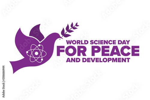 World Science Day for Peace and Development. November 10. Holiday concept. Template for background, banner, card, poster with text inscription. Vector EPS10 illustration.