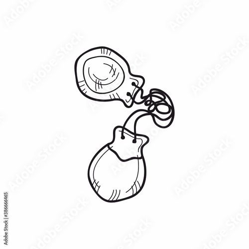 Cute hand drawn castanets. Quick drawn vector sketch