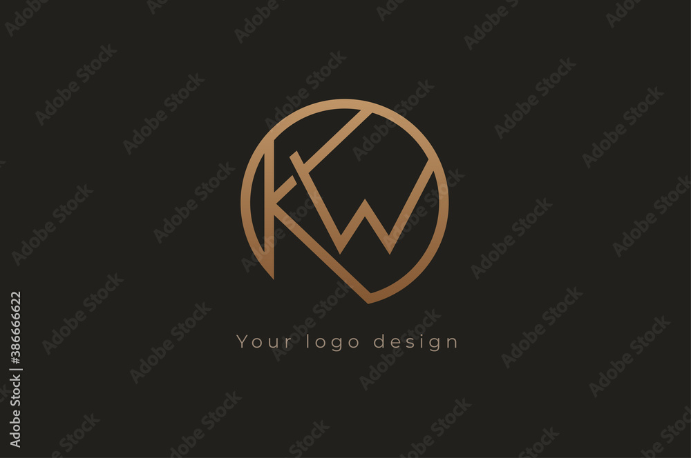 Abstract initial letter K and W logo, usable for branding and business logos, Flat Logo Design Template, vector illustration Abstract initial letter K and W logo, usable for branding and business logos, Flat Logo Design Template, vector illustration