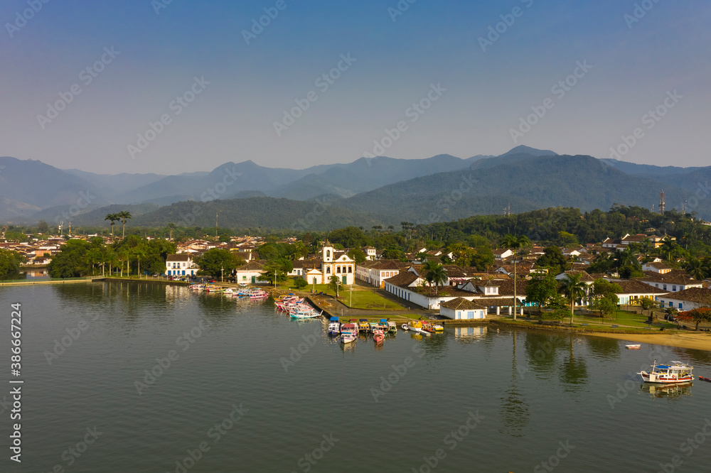 dawn at the port of the city of Paraty, Rio de Janeiro, Brazil