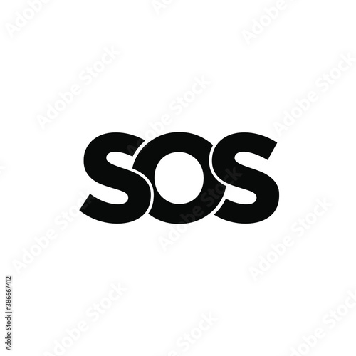 sos black with circle  logo icon design vector photo