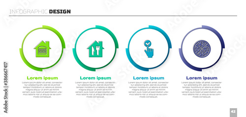 Set Online ordering and delivery, , and Pizza. Business infographic template. Vector.