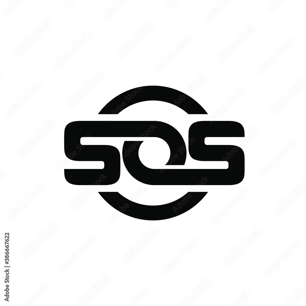 sos black with circle logo icon design vector sos black with circle logo icon design vector