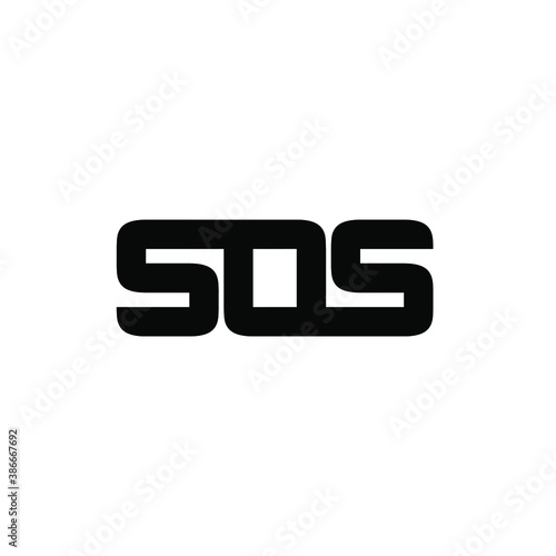 sos black with circle  logo icon design vector