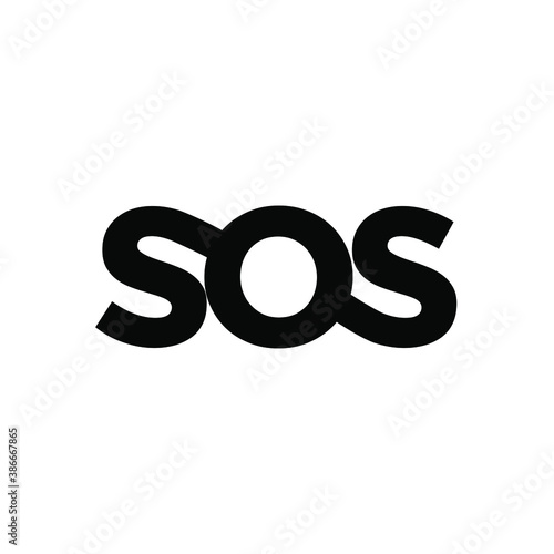 sos black with circle  logo icon design vector