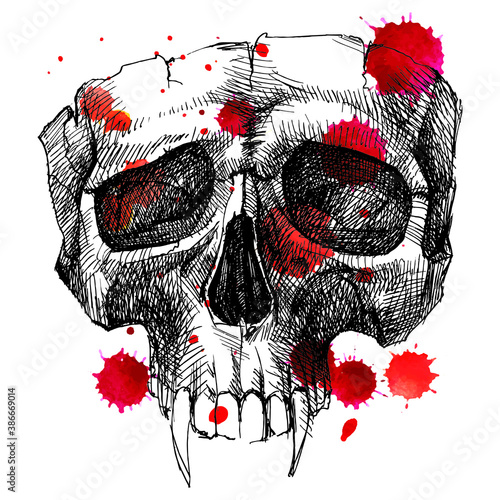 Human, skull, clicks, Drops, blood, Vampire, 