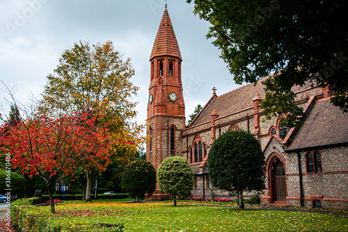 Beautiful Church with autumn colours 