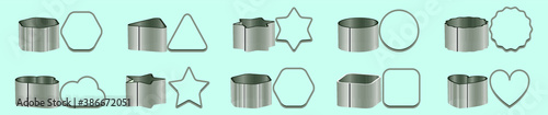 set of cookie cutters cartoon icon design template with various models. vector illustration isolated on blue background