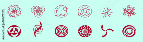 set of crop circles cartoon icon design template with various models. vector illustration isolated on blue background