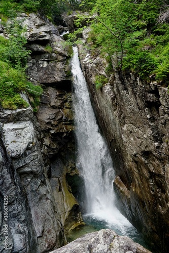 Mountain river and waterfall in High Tatras National Park  Slovakia