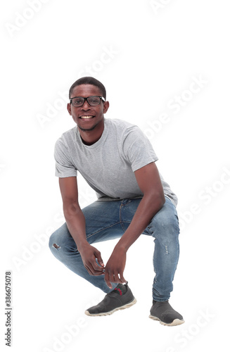 just an attractive guy with glasses. isolated on white