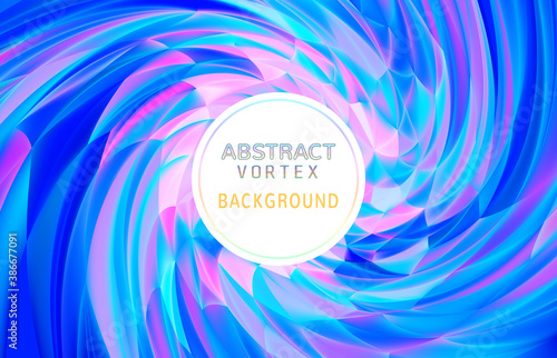 Abstract spiral vortex polygonal vector background