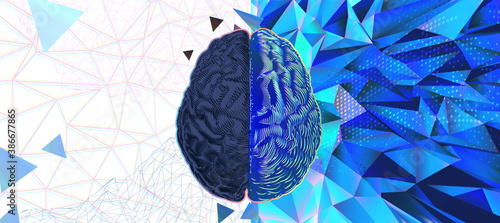 Cerebral hemispheres of brain function concept illustration