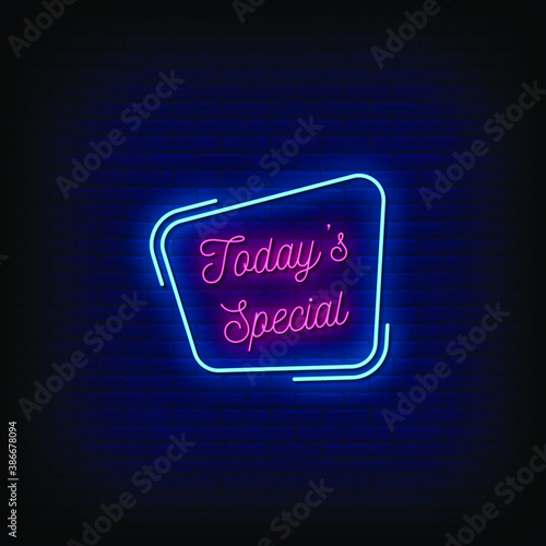 Today Special Neon Signs Style Text Vector
