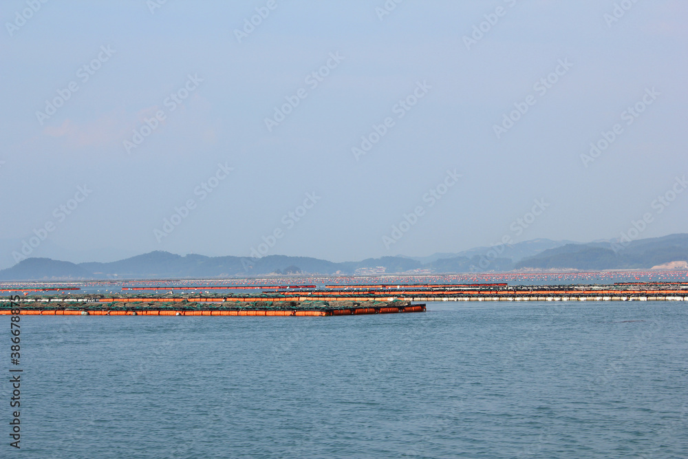 Sea fish farms. South Sea of Korea Sea fish farms. South Sea of Korea