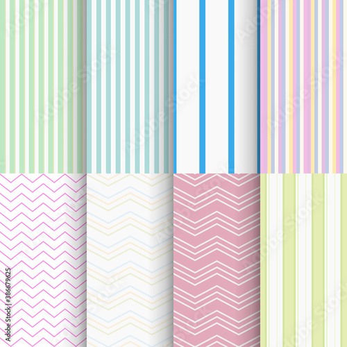 pleasant light colorful seamless patterns in set