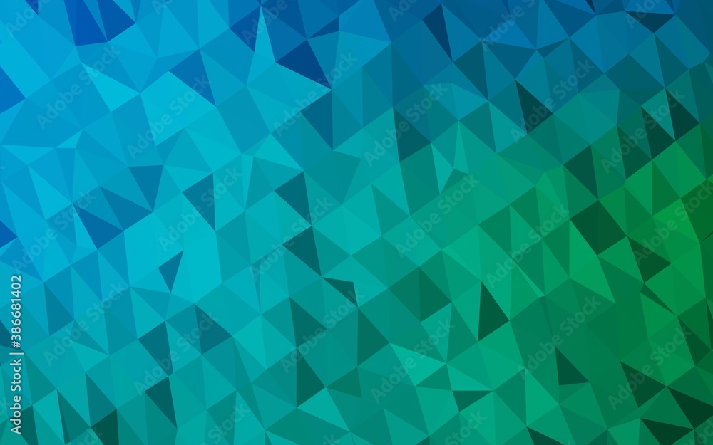 Fototapeta premium Light Blue, Green vector polygon abstract layout.