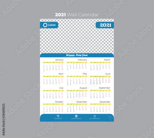 Wall Calendar Template For 2021