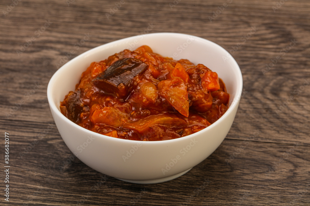 Eggplant saute with tomato and herbs Eggplant saute with tomato and herbs