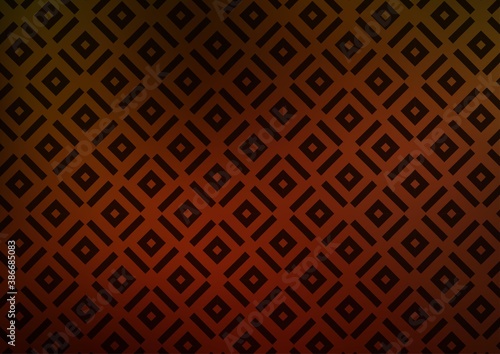 Dark Orange vector template with sticks, squares.