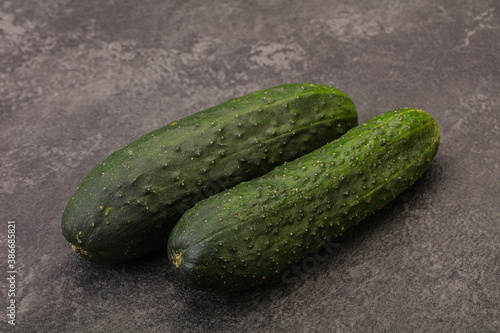 Ripe organic natural green cucumber