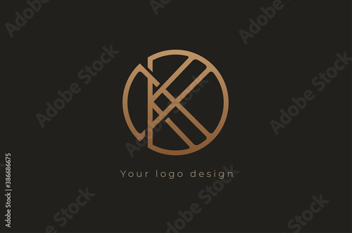 Abstract initial letter K and X logo, usable for branding and business logos, Flat Logo Design Template, vector illustration