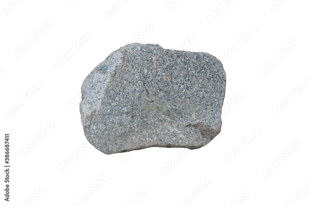 Fototapeta premium a piece of granite rock isolated on a white background.