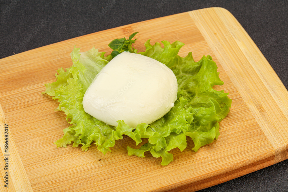 Italian Mozzarella cheese over board Italian Mozzarella cheese over board