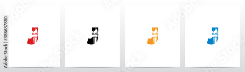 Fire Torch On Letter Logo Design J