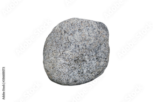 raw of Plutonic granite rock isolated on white background. Its three main minerals are feldspar, quartz, and mica. © Montree