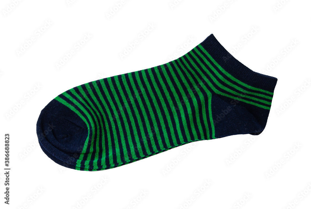 a pair of green striped striped ankle socks located on a white background a pair of green striped striped ankle socks located on a white background