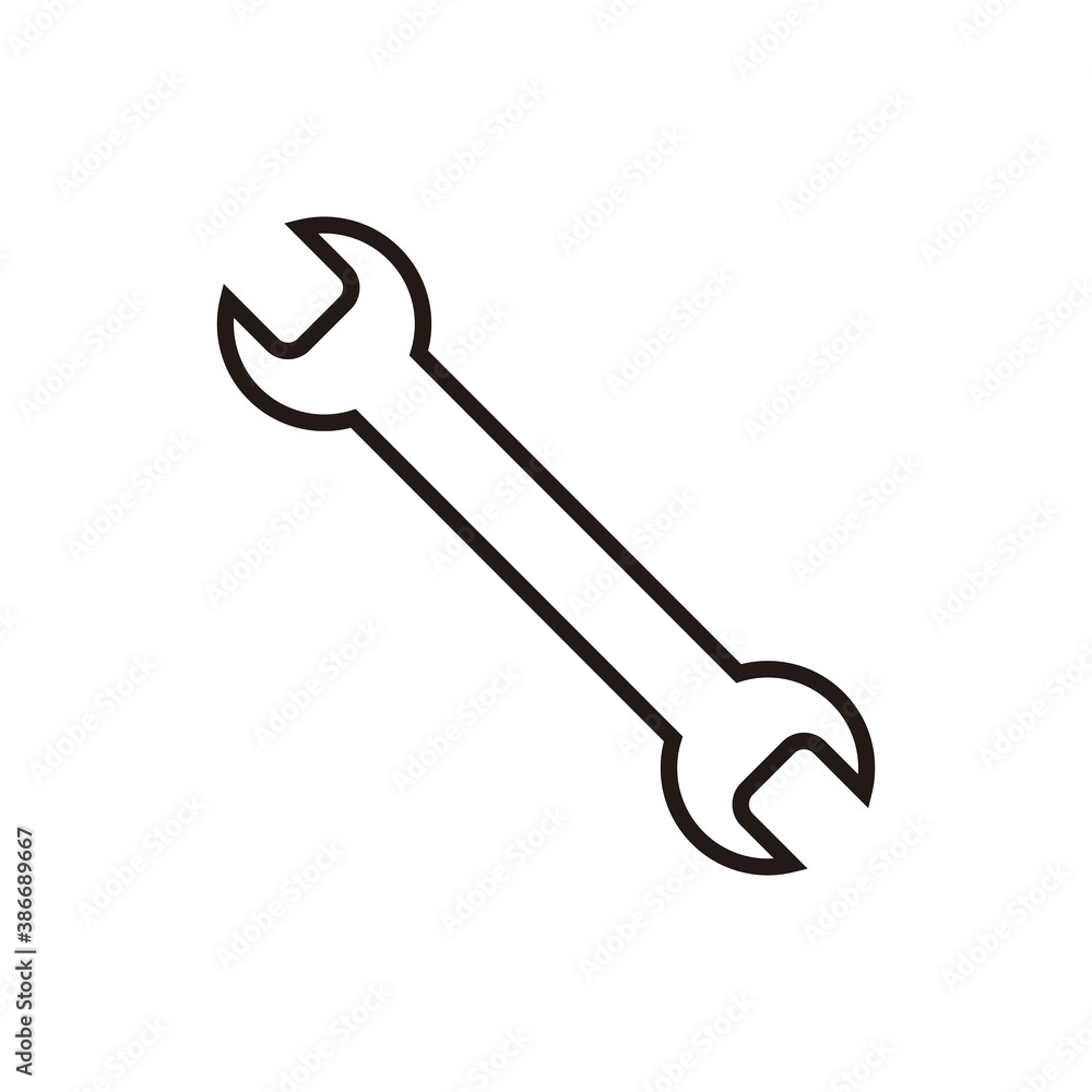 wrench icon. Wrench vector icon. Spanner symbol wrench icon. Wrench vector icon. Spanner symbol