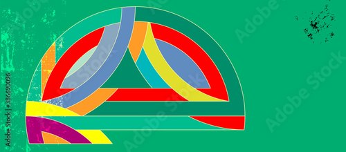 abstract background with circle/semicircle, vintage/retro geometric design, with space for text