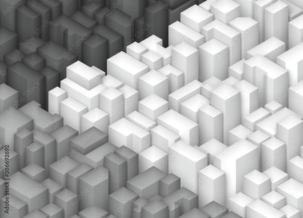 Obraz premium 抽象的3D背景画像（街並み風）