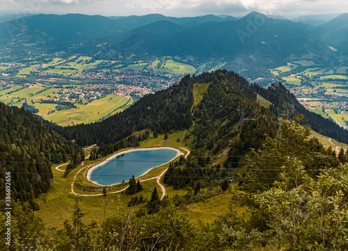 Beautiful alpine summer view at the famous Brauneck summit near Lenggries, Bavaria, Germany photo