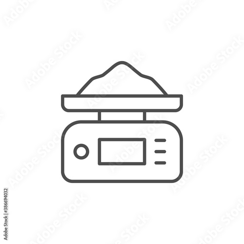 Digital weights line outline icon