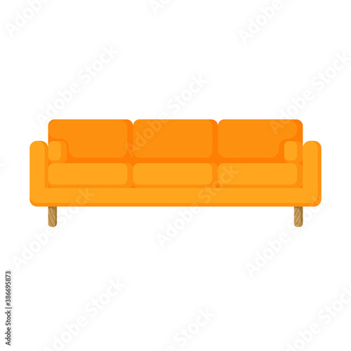 Vector illustration of a sofa in a flat style, an element of the room's decor